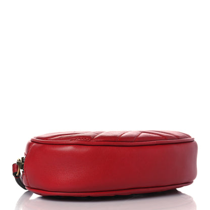 Gucci Calfskin Matelasse GG Marmont Belt Bag 75 30 Hibiscus Red 4 of 10
