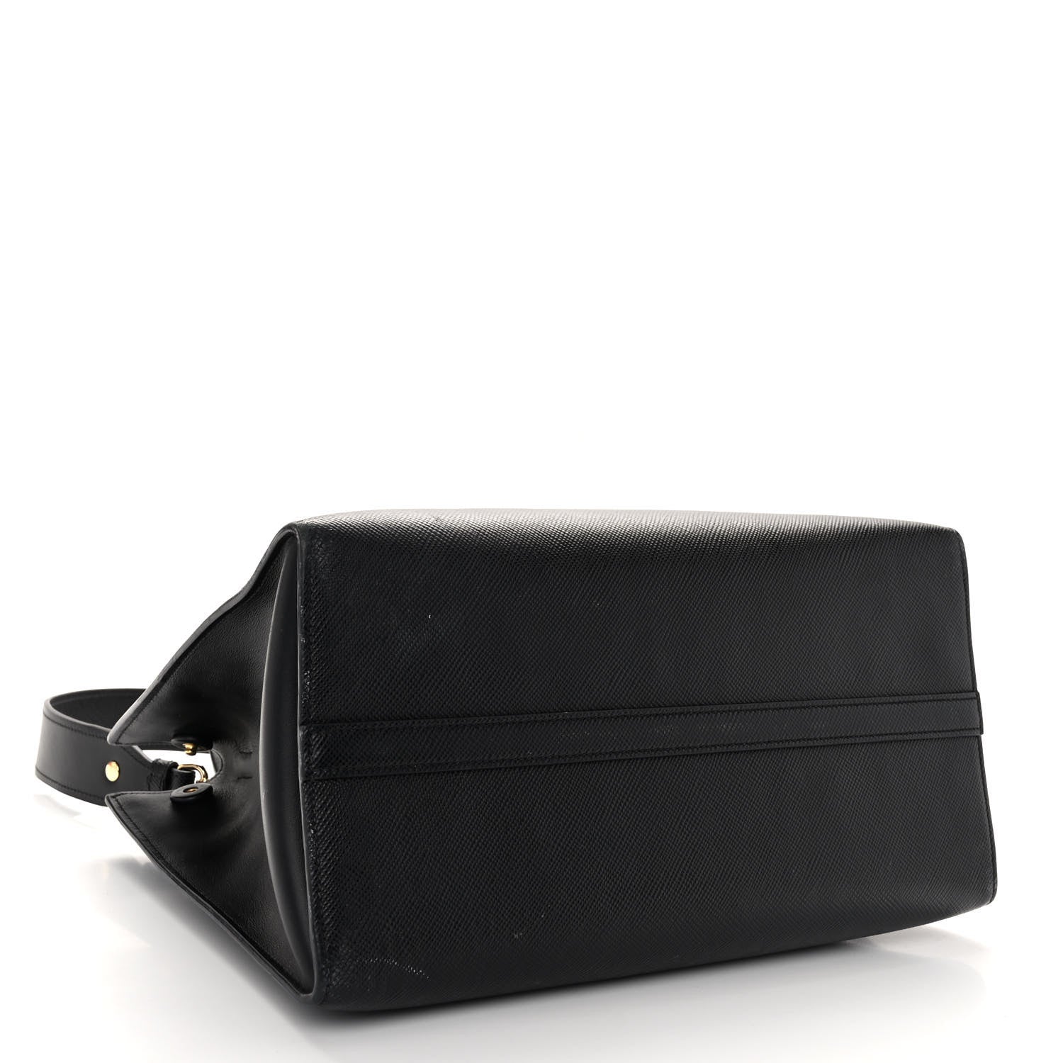 Prada Saffiano Cuir Calfskin Medium Monochrome Top Handle Tote Black 4 of 9