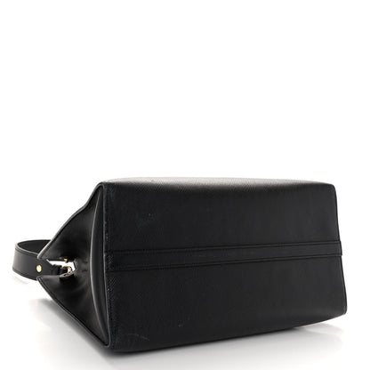 Prada Saffiano Cuir Calfskin Medium Monochrome Top Handle Tote Black 4 of 9