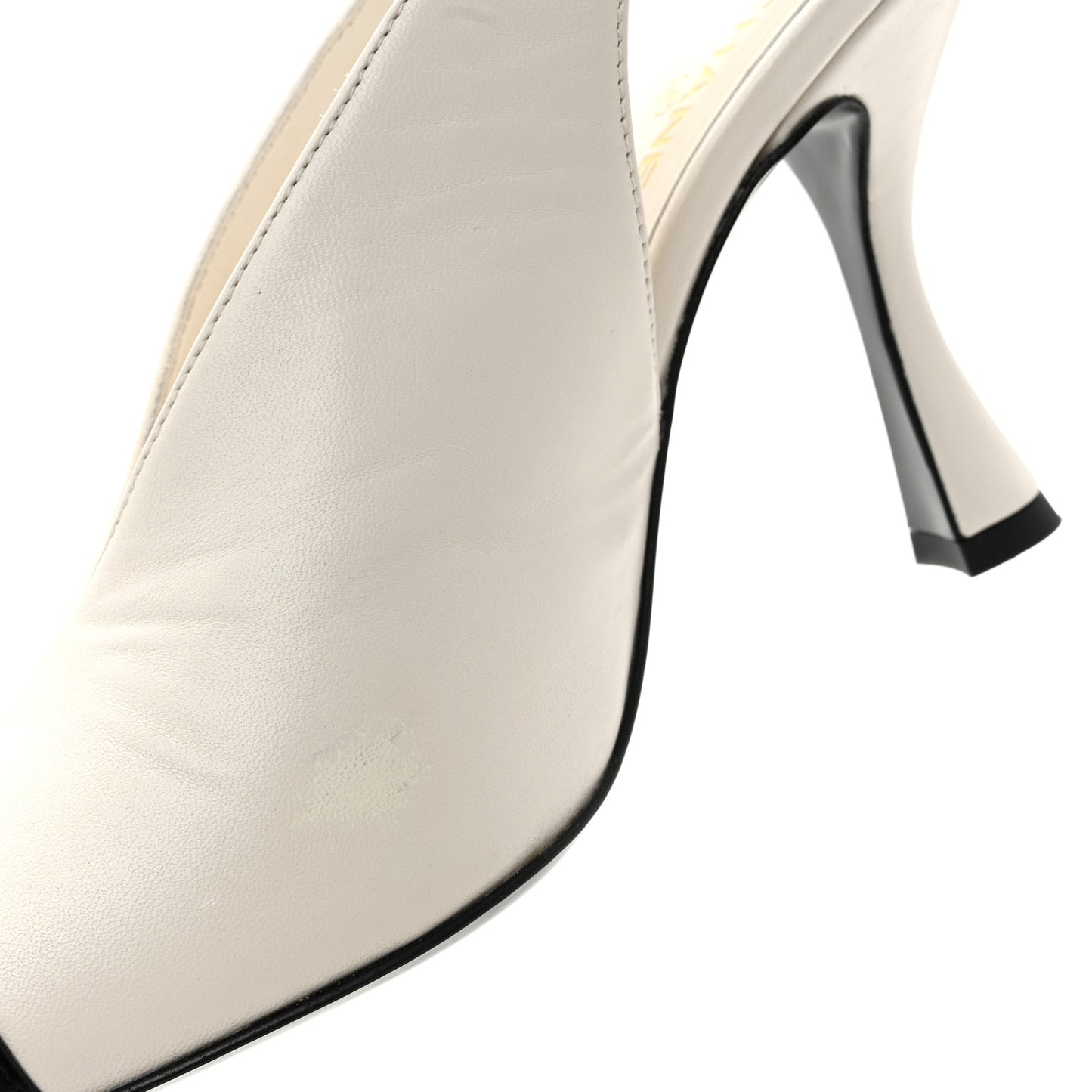 Lambskin Slingback Pumps 36.5 White Black