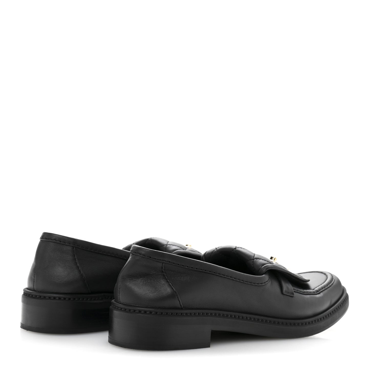 Lambskin Quilted CC Turnlock Loafers 38.5 Black
