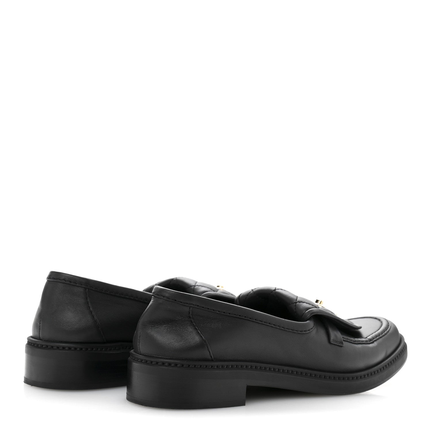 Chanel Lambskin Quilted CC Turnlock Loafers 38.5 Black 5 of 10
