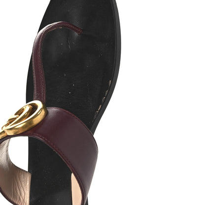 Gucci Calfskin GG Marmont Thong Sandals 41 Vintage Bordeaux 9 of 9