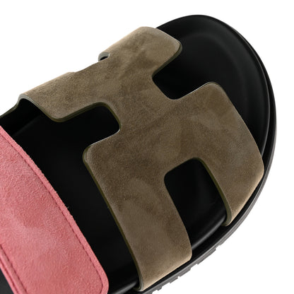 Hermes Suede Goatskin Womens Chypre Sandals 36 Toundra Rose Du Desert 11 of 11