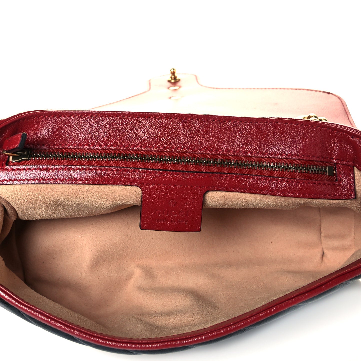 Vintage Effect Calfskin Matelasse Diagonal Small Torchon GG Marmont Shoulder Bag Black Romantic Cherry