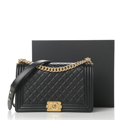 Chanel Lambskin Quilted New Medium Boy Flap Black 17 of 17
