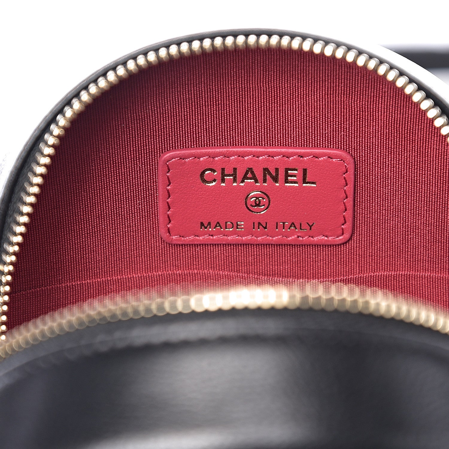 Chanel Shiny Goatskin Quilted 19 Round Clutch With Chain Black 5 of 10