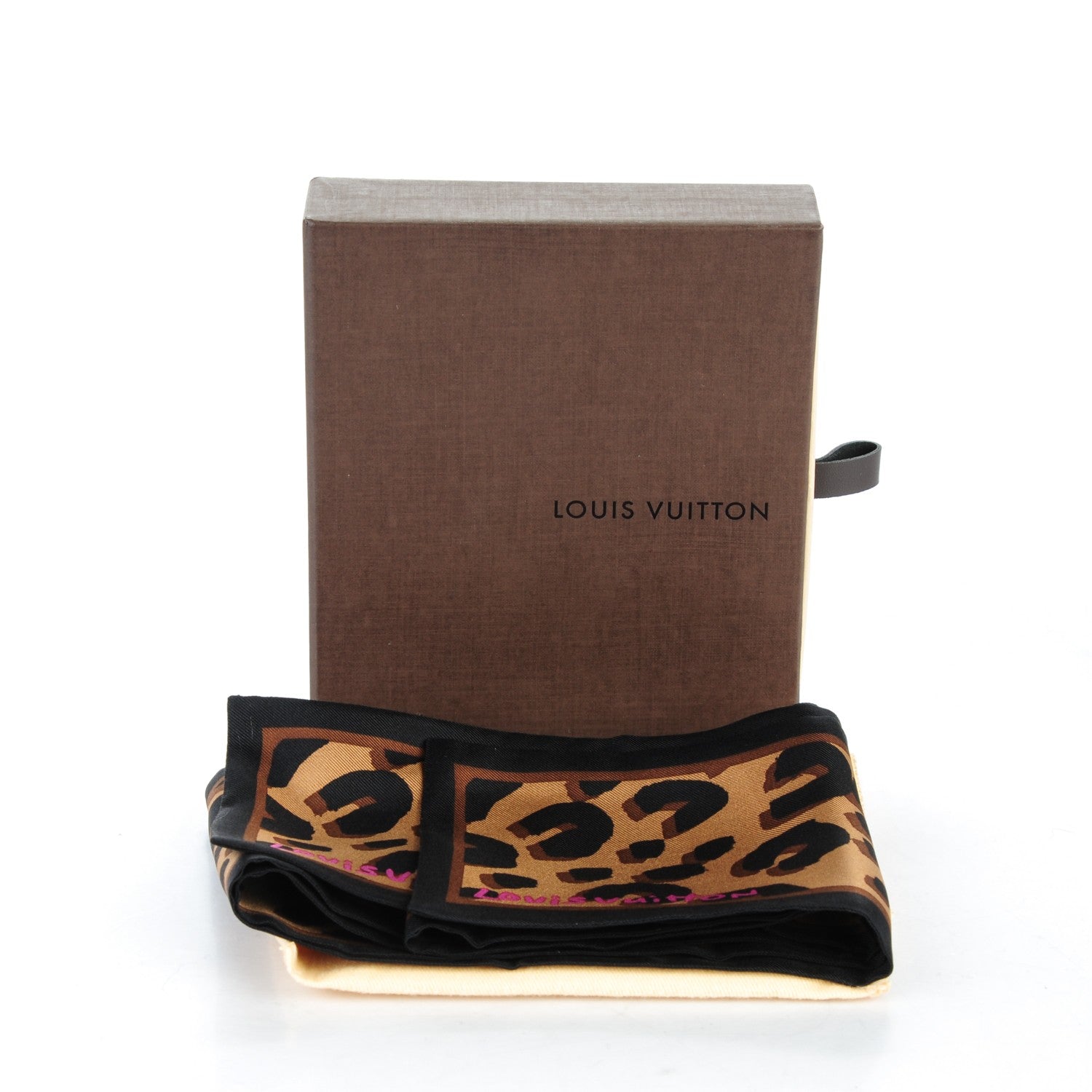 Louis Vuitton Silk Leopard Bandeau Scarf Marron 5 of 5