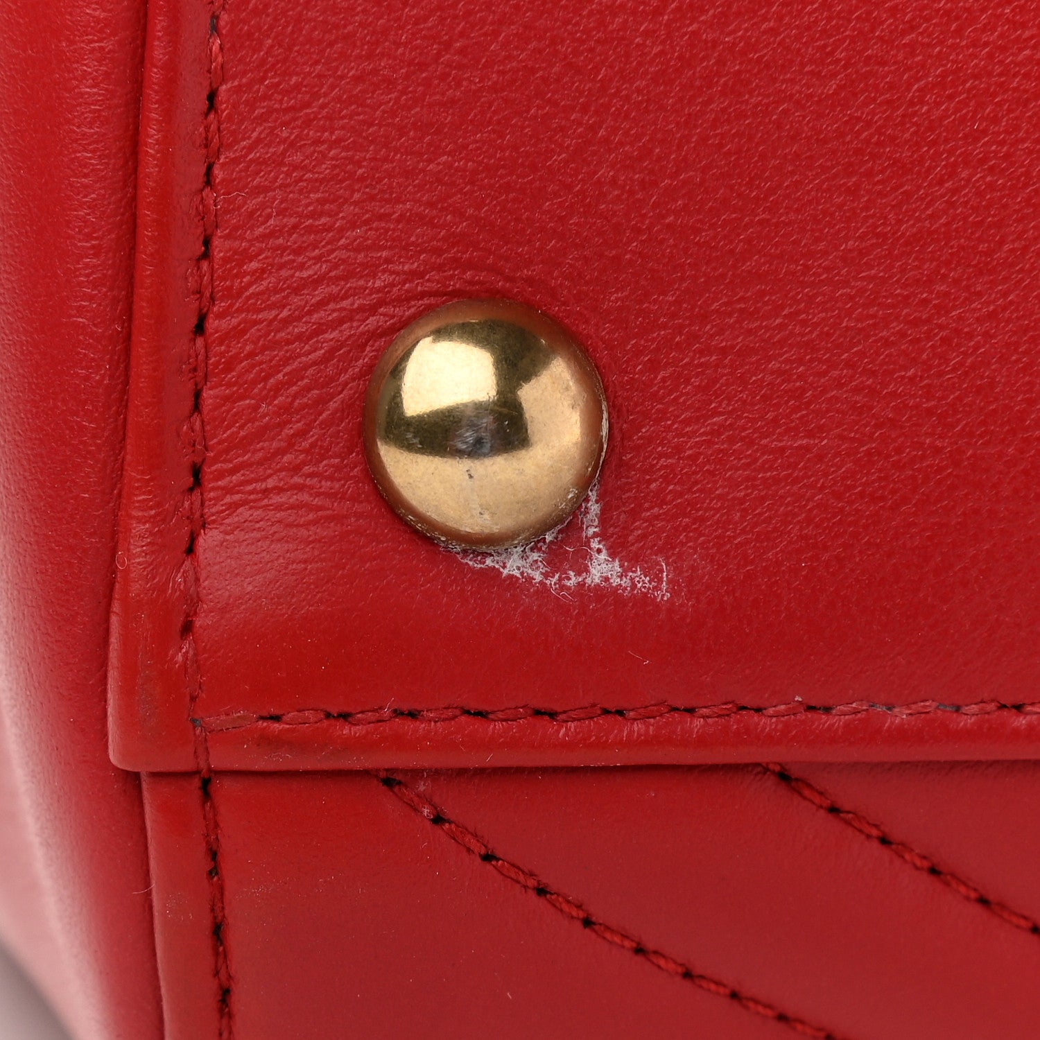Gucci Calfskin Matelasse Medium GG Marmont Tote Hibiscus Red 14 of 15