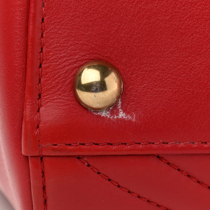 Gucci Calfskin Matelasse Medium GG Marmont Tote Hibiscus Red 14 of 15