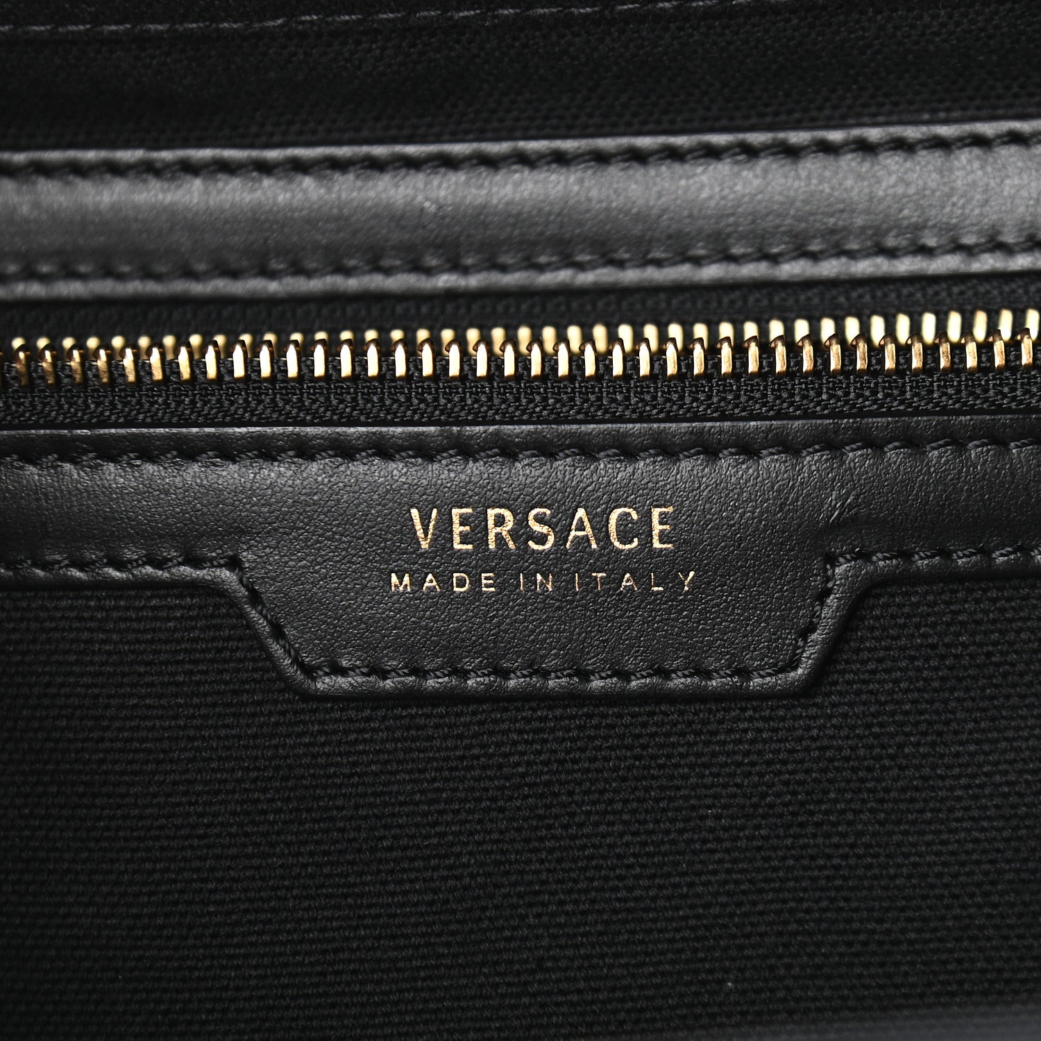 Versace Canvas Suppler Calfskin Cabas GV Signature Tote Black 6 of 8