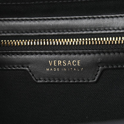 Versace Canvas Suppler Calfskin Cabas GV Signature Tote Black 6 of 8