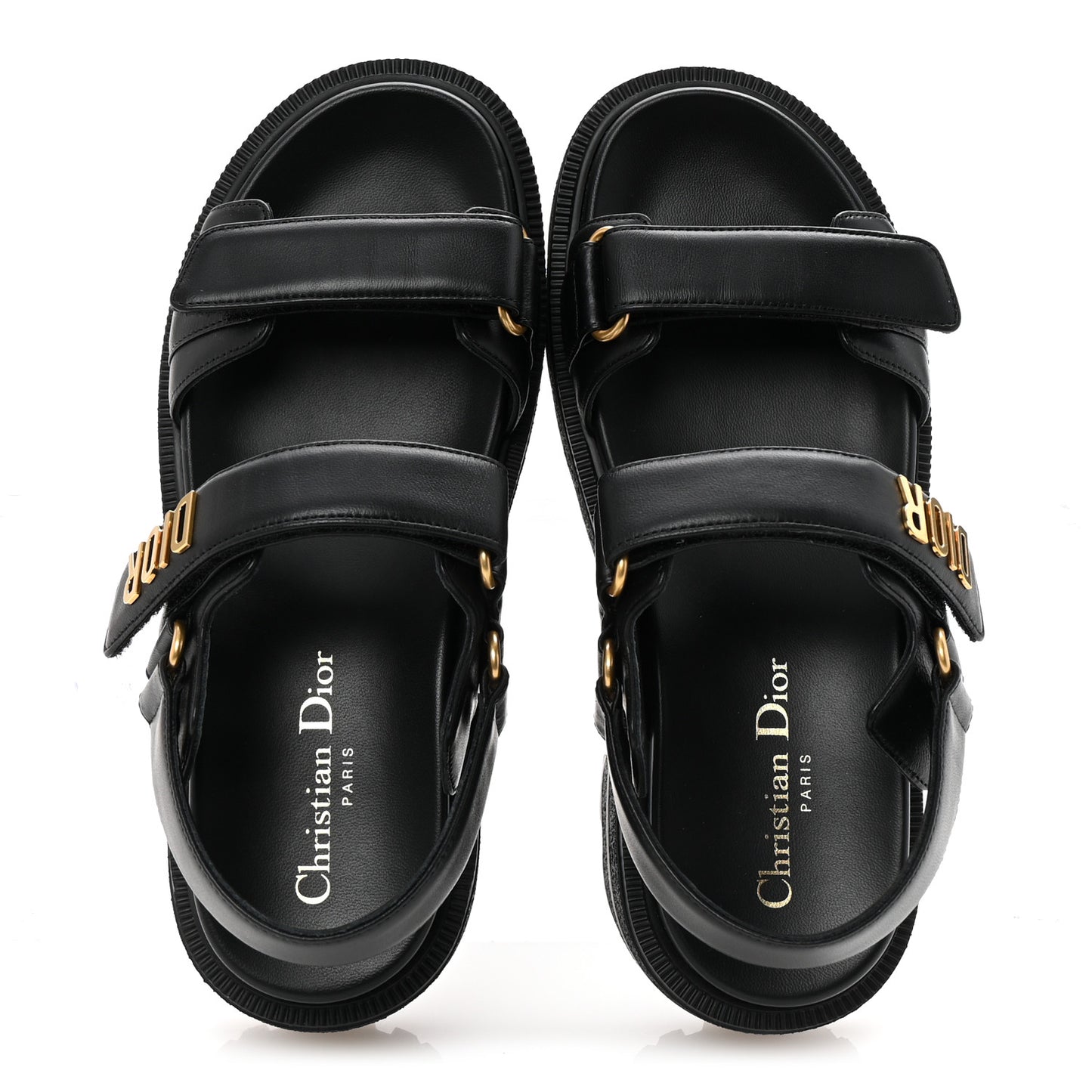 Lambskin Dioract Platform Sandals 36.5 Black