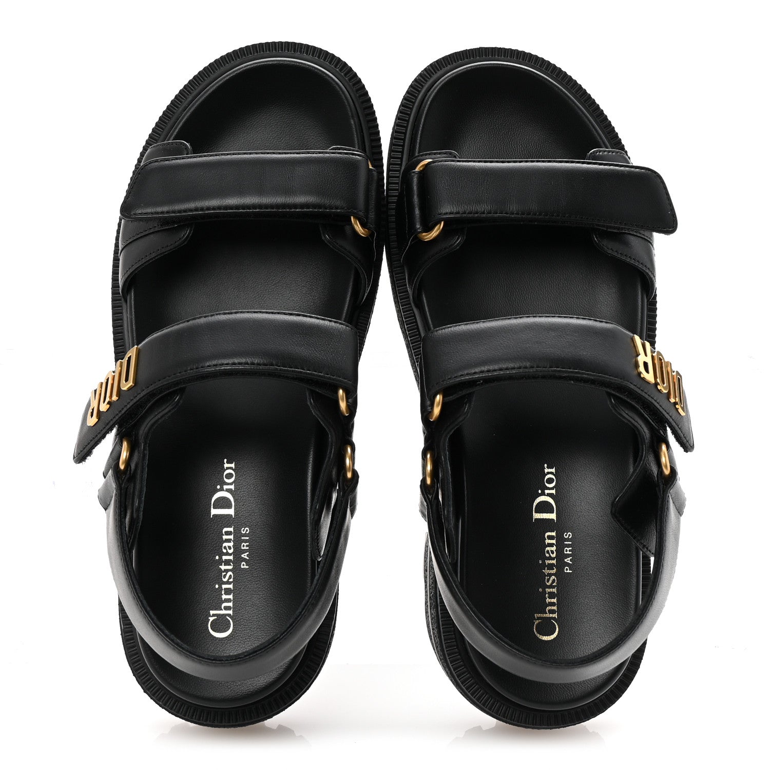 Christian Dior Lambskin Dioract Platform Sandals 36.5 Black 2 of 10
