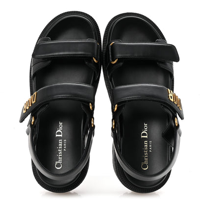 Christian Dior Lambskin Dioract Platform Sandals 36.5 Black 2 of 10