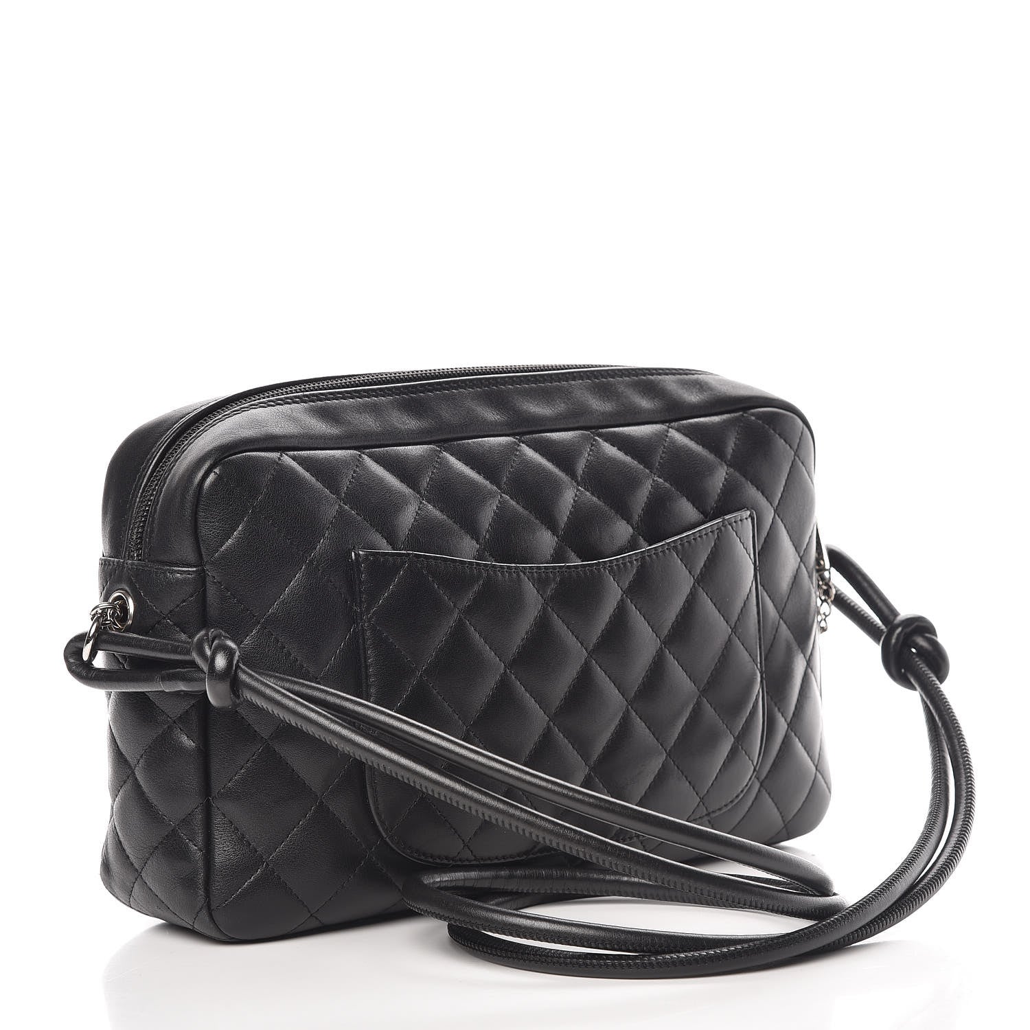 Chanel Calfskin Quilted Cambon Camera Case Black White 3 of 15
