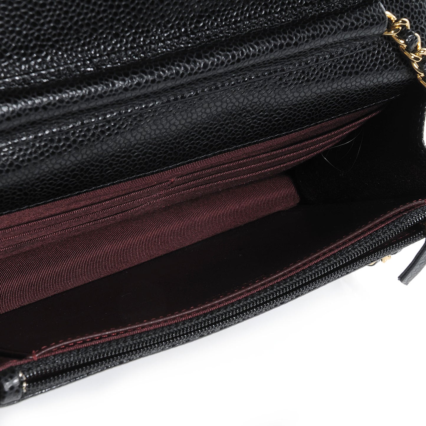 Caviar Quilted Wallet On Chain WOC Black