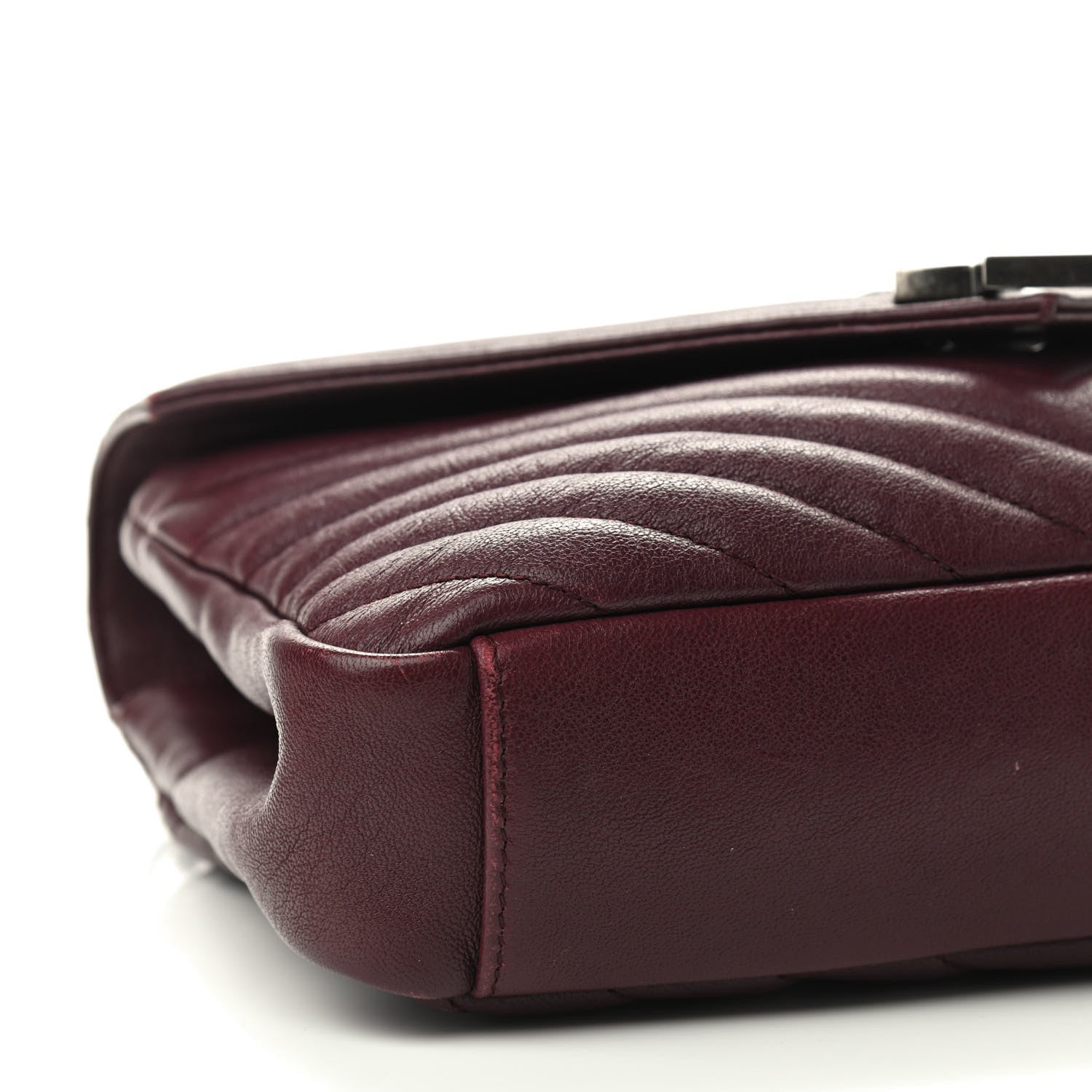 Saint Laurent Sheepskin Matelasse Chevron Monogram Medium College Bag Rouge Legion 4 of 7
