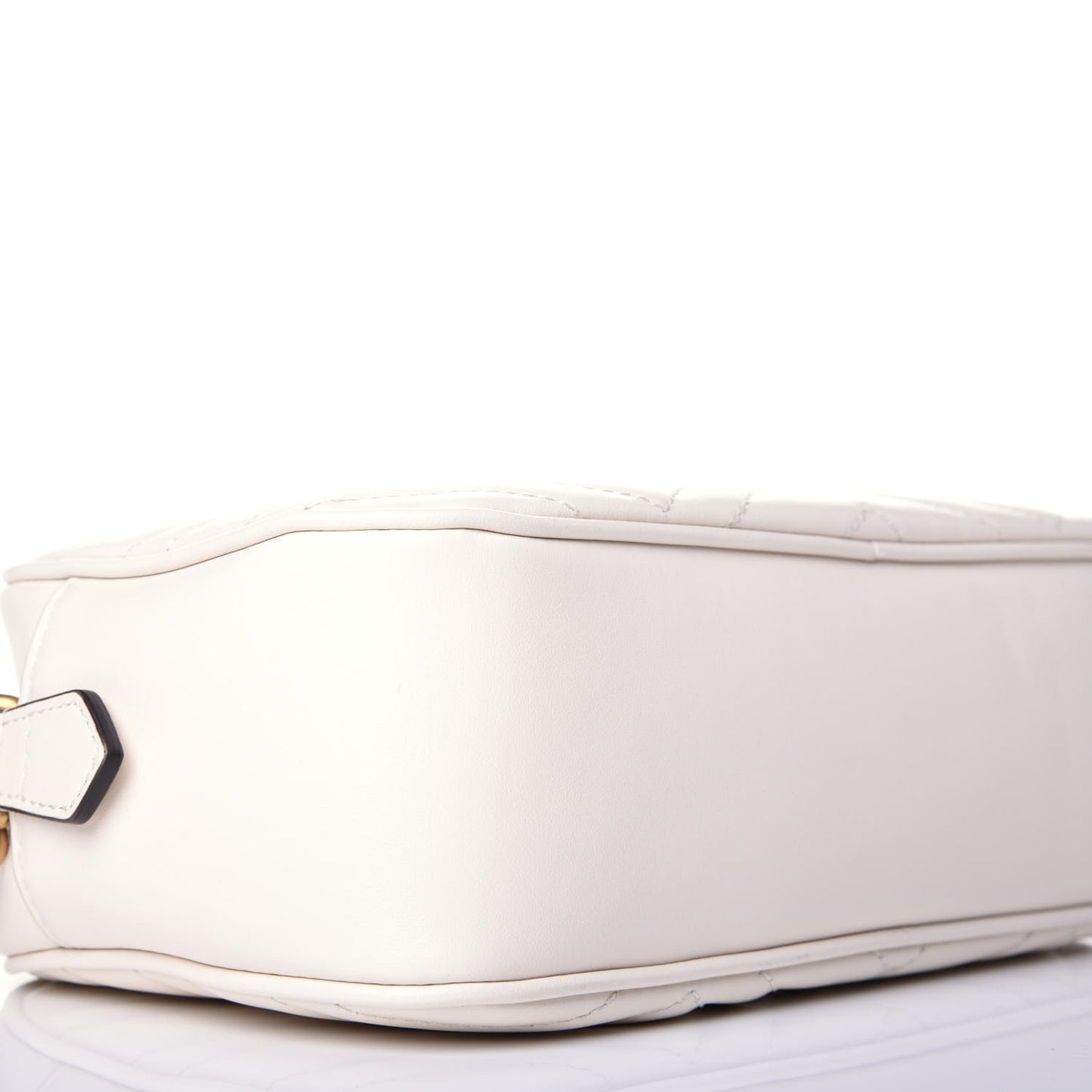 Calfskin Matelasse Small GG Marmont Chain Shoulder Bag White