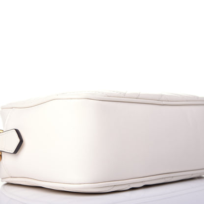 Gucci Calfskin Matelasse Small GG Marmont Chain Shoulder Bag White 14 of 17