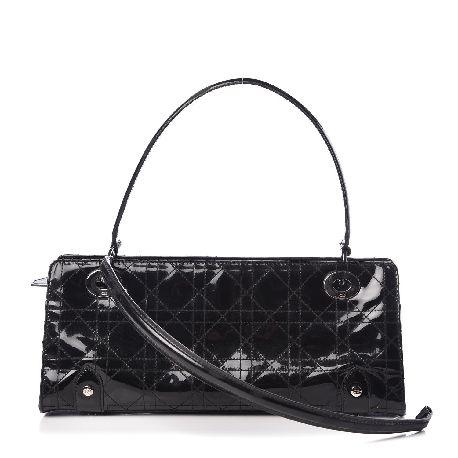 Christian Dior Patent Cannage Stitched East West Lady Dior Black 1 of 13