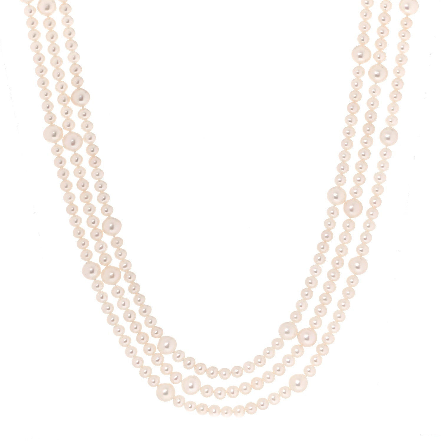 Tiffany Sterling Silver Freshwater Pearl 5-8mm Ziegfeld Necklace 87" 2 of 10