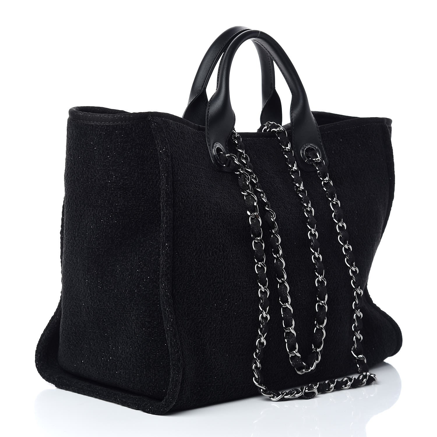 Chanel Lurex Boucle Medium Deauville Tote Black 3 of 11