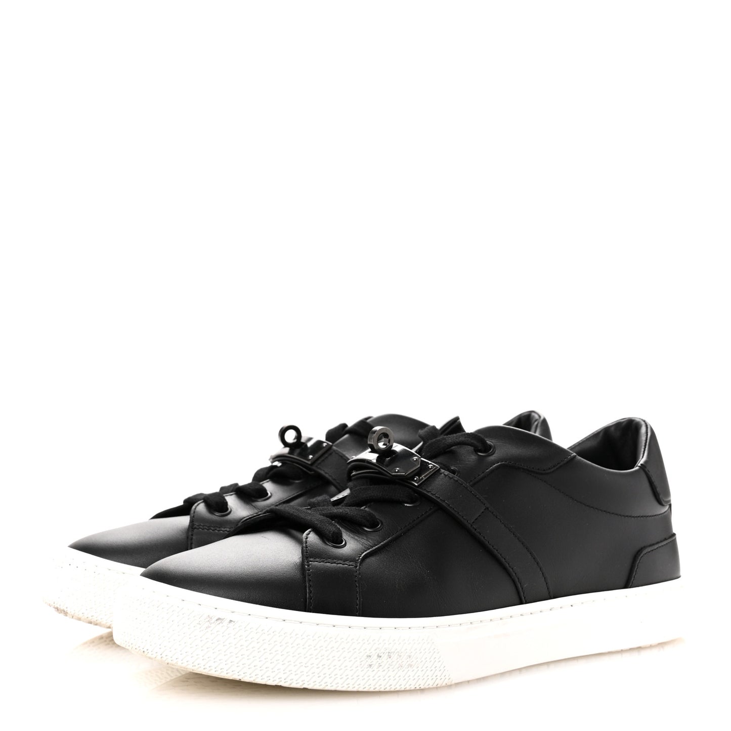 Calfskin Mens Day Sneakers 40 Black