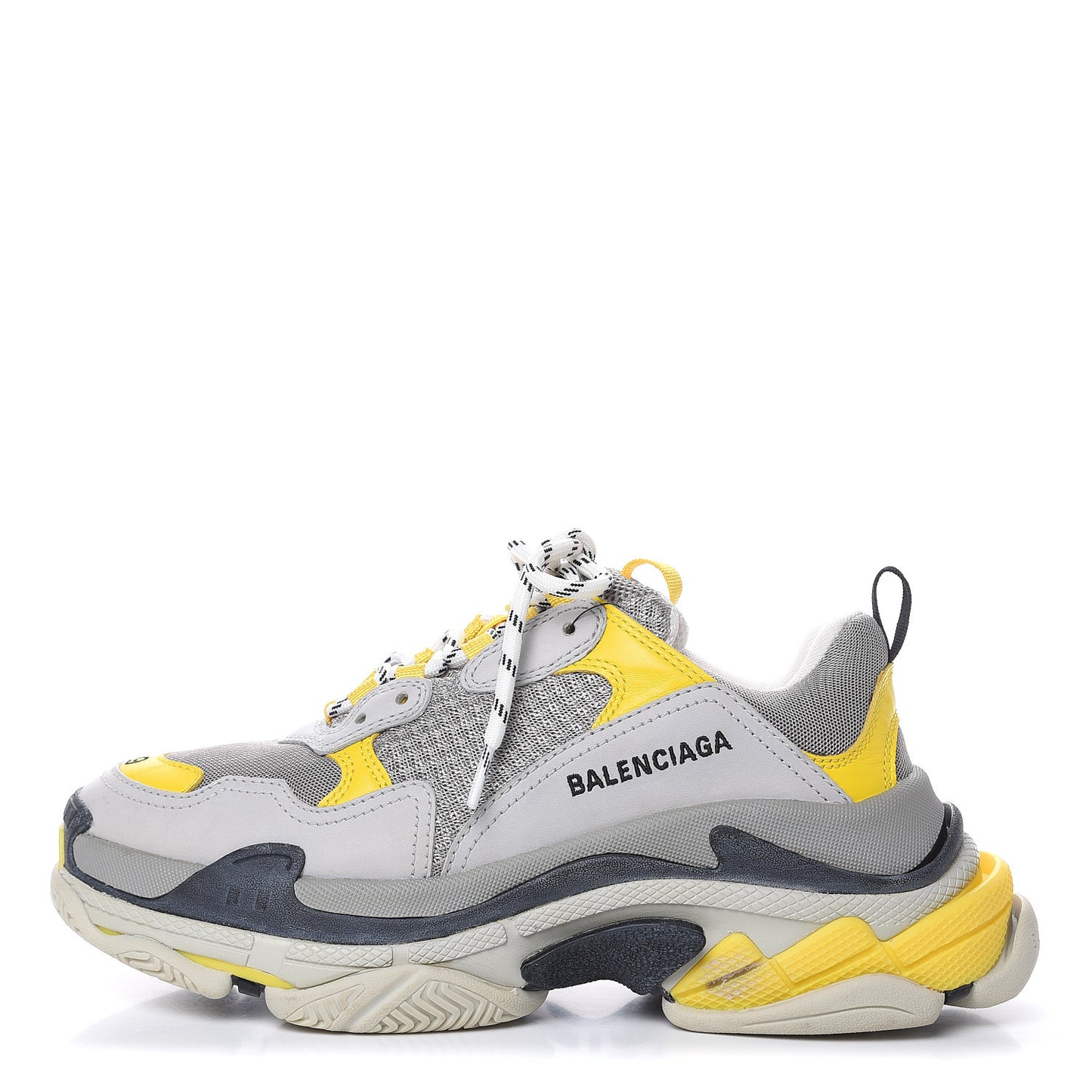 Fabric Mesh Womens Triple S Sneakers 39 Yellow Grey White