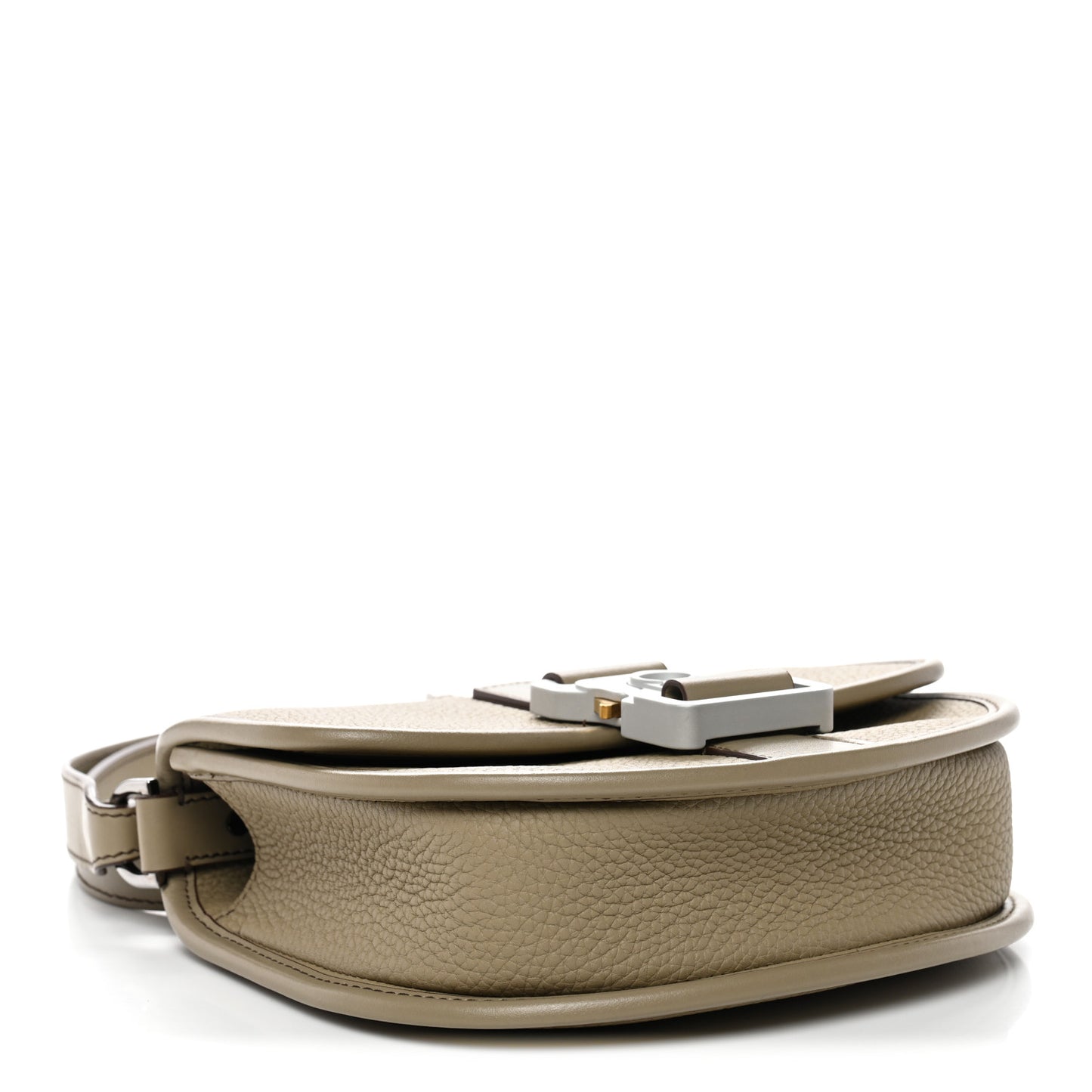 Grained Calfskin Mini Gallop Bag With Strap Beige