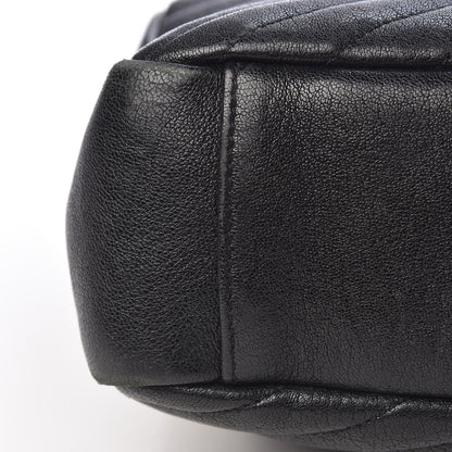 Saint Laurent Sheepskin Matelasse Chevron Monogram Large College Satchel Black 24 of 24