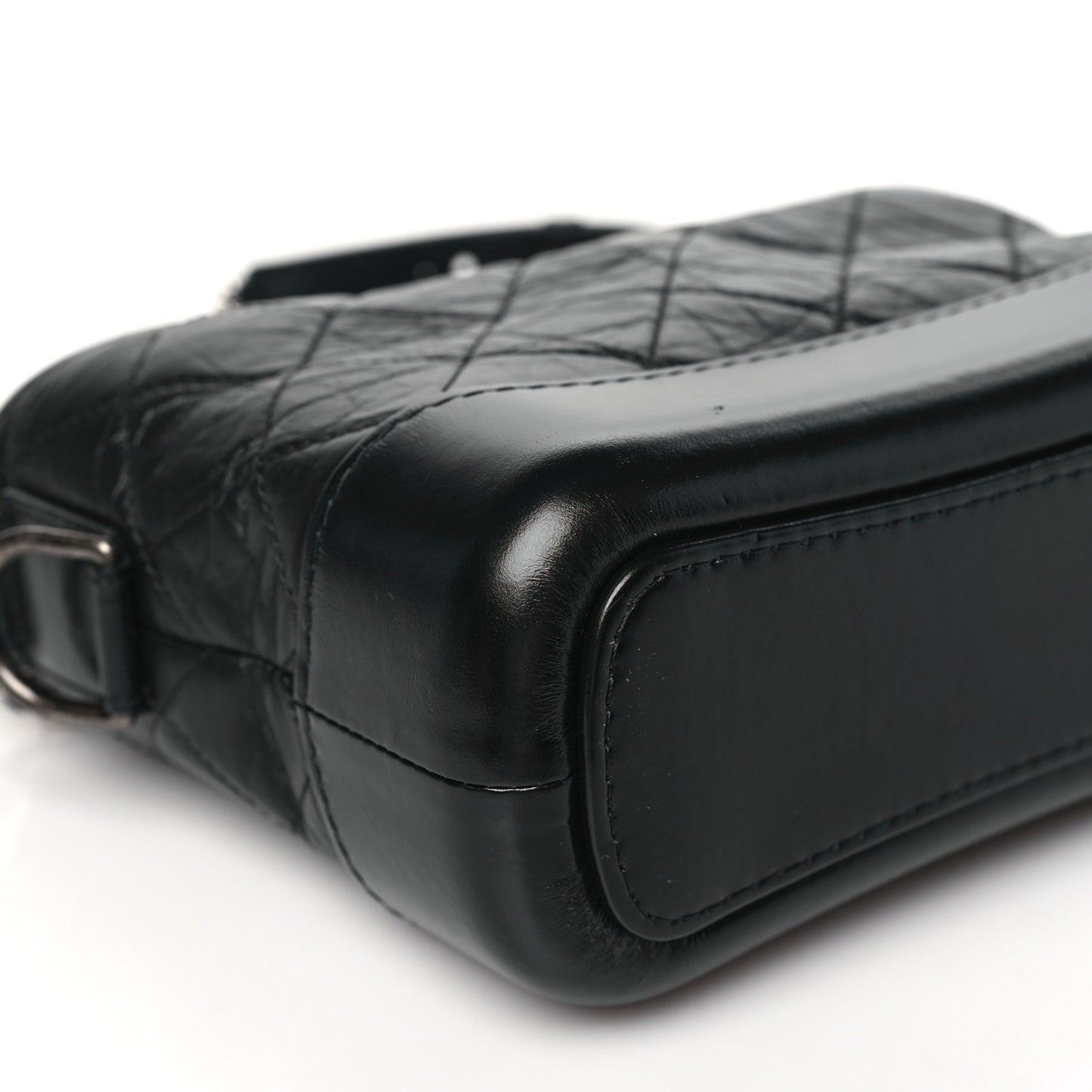 Aged Calfskin Quilted Small Gabrielle Hobo Black