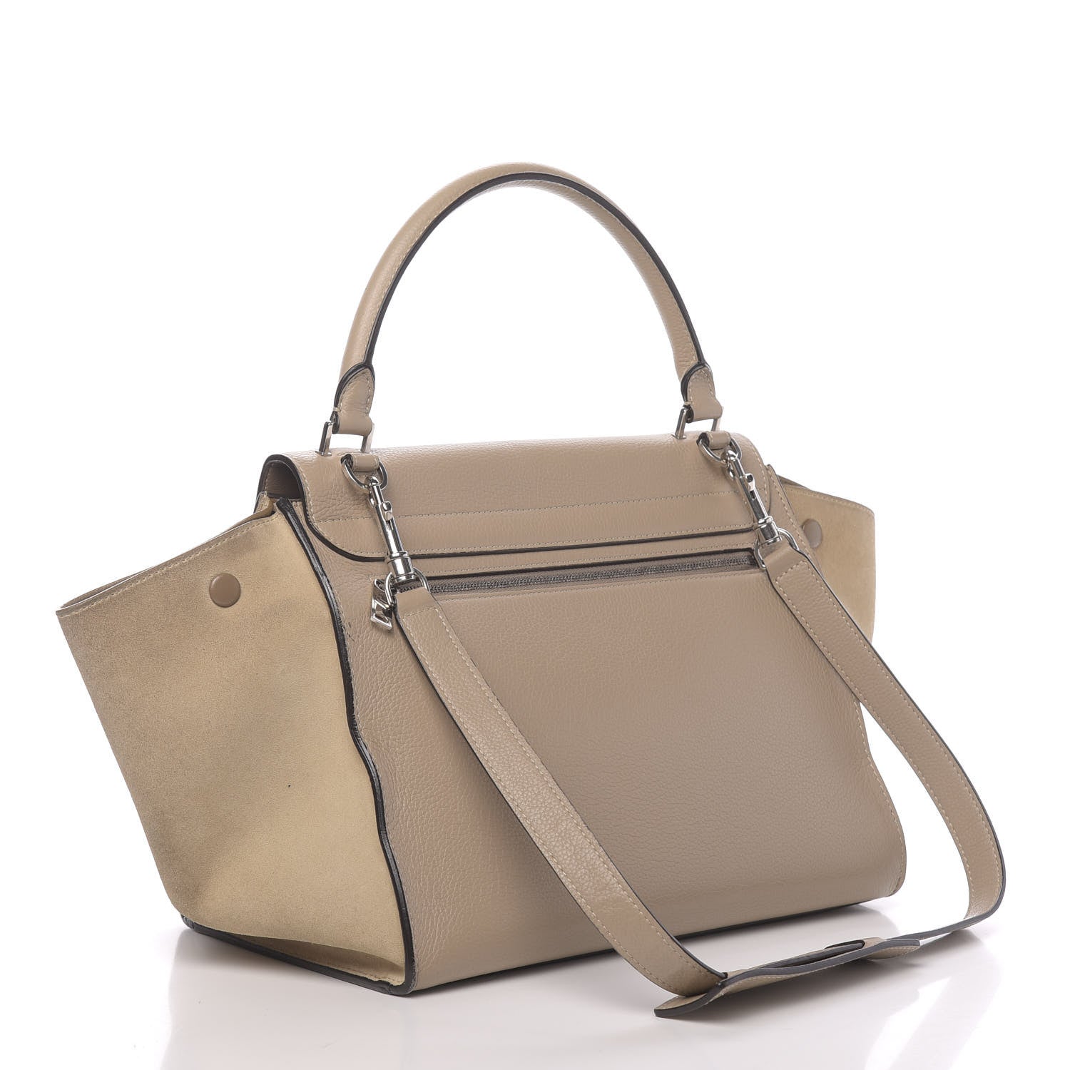 Celine Drummed Calfskin Suede Medium Trapeze Dune 3 of 15