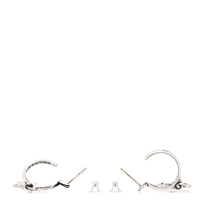 Chrome Hearts Sterling Silver Tiny CH Cross Hoop Drop Earrings 3 of 5