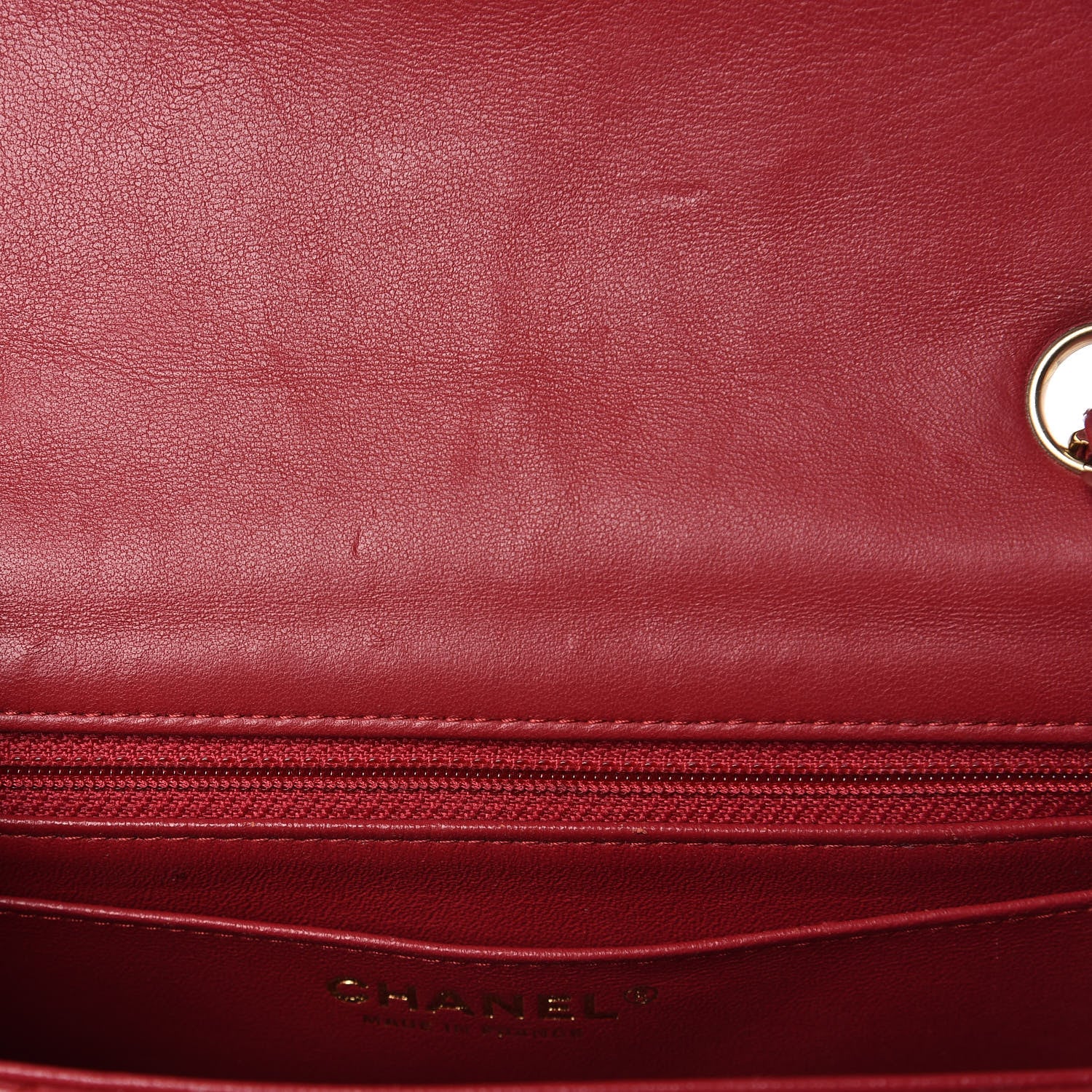 Chanel Lambskin Quilted Mini Rectangular Flap Red 16 of 17