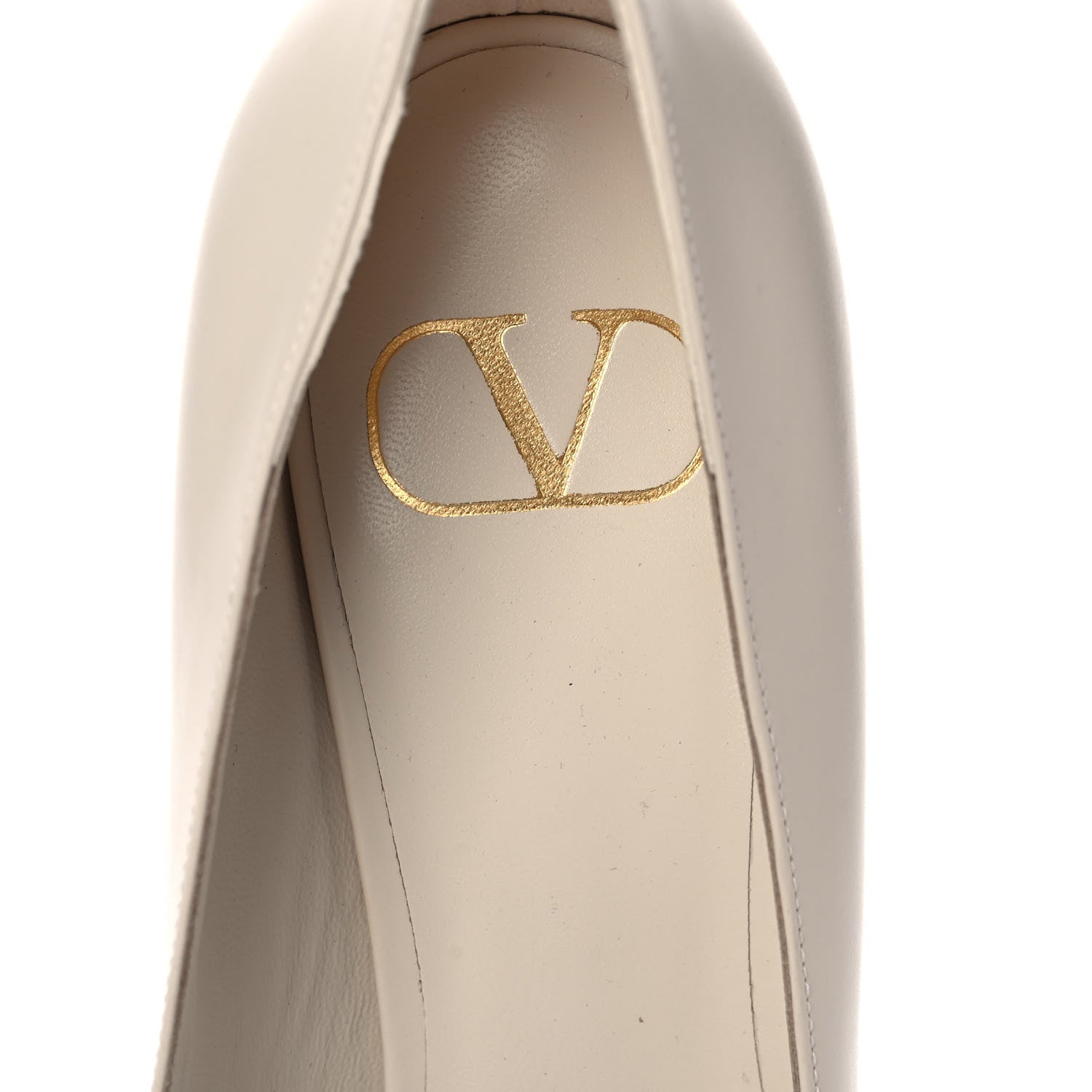 Valentino Garavani Calfskin Vlogo Signature 80mm Pumps 38.5 Light Ivory 7 of 10