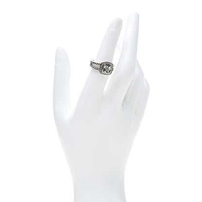 David Yurman Sterling Silver Diamond Prasiolite 7mm Petite Albion Ring 52 6 2 of 4