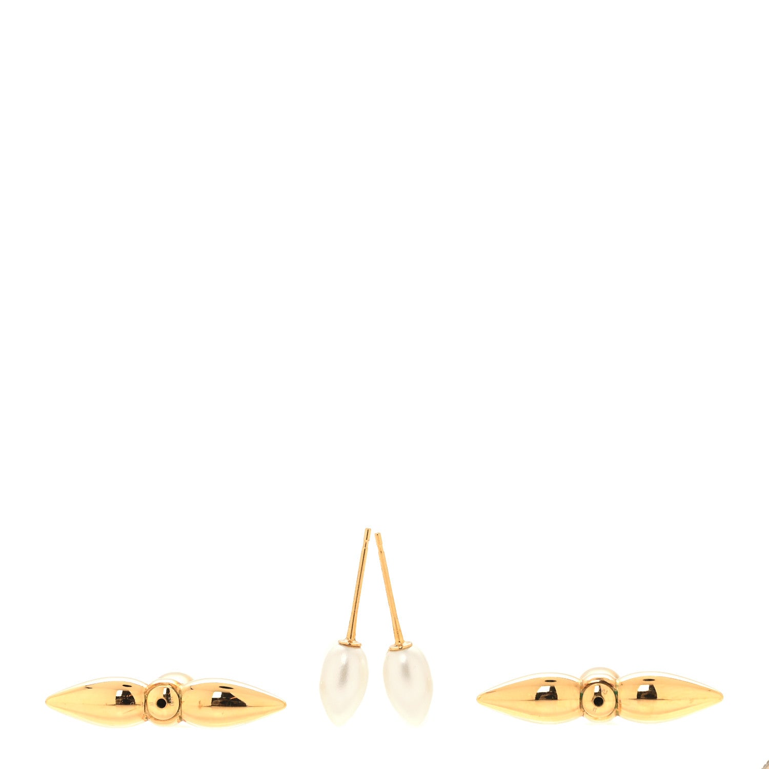 Louis Vuitton Pearl Louisette By Night Earrings Gold 3 of 4