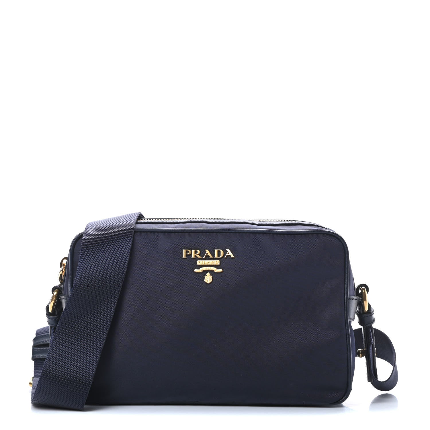 Prada Tessuto Nylon Soft Calf Camera Bag Baltico 1 of 11