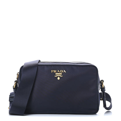 Prada Tessuto Nylon Soft Calf Camera Bag Baltico 1 of 11