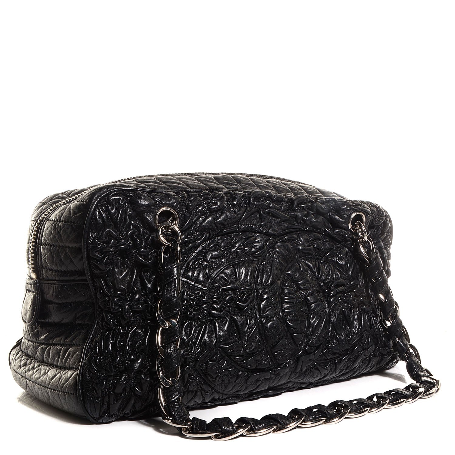 Chanel Lambskin Astrakan Bowler Black 3 of 7