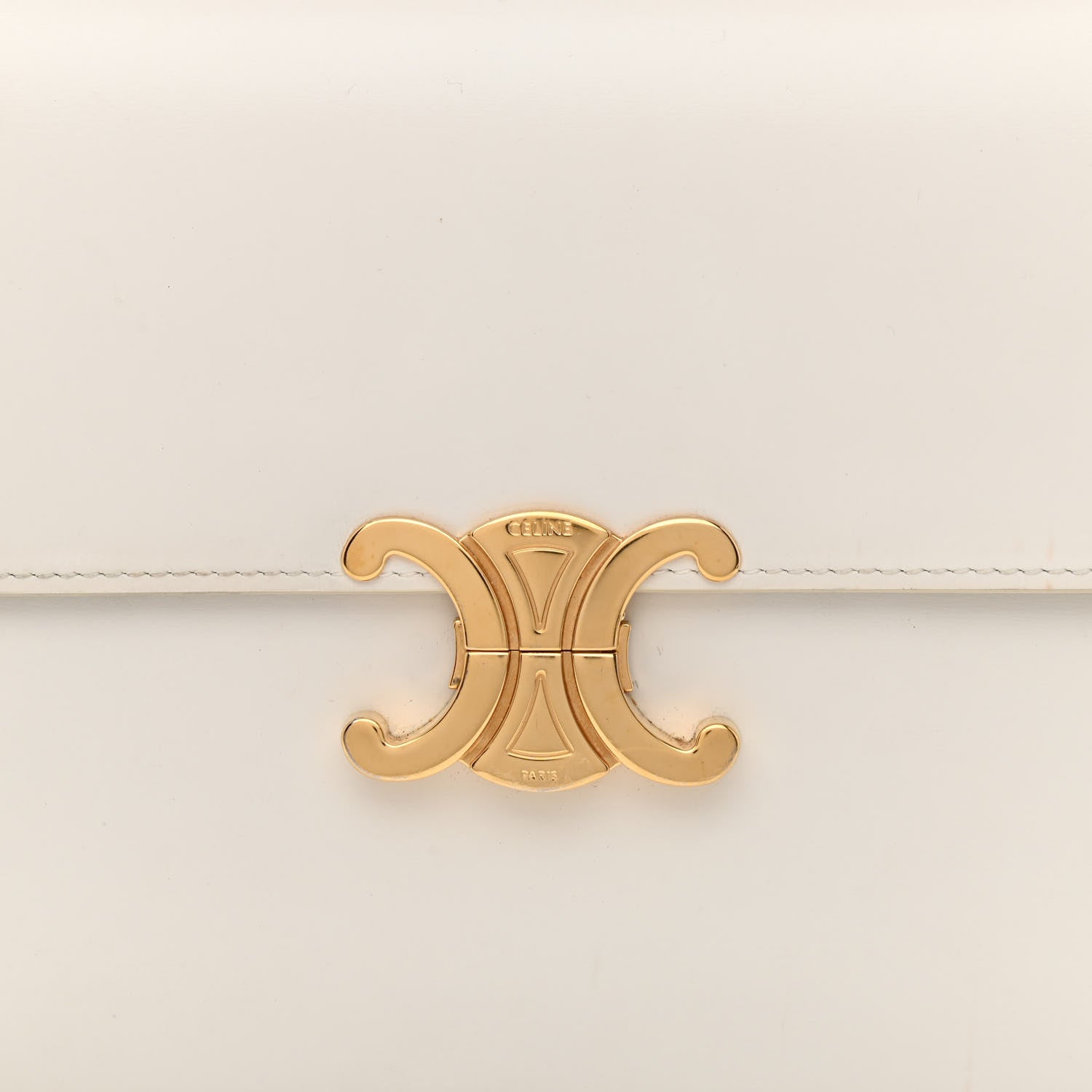 Celine Shiny Calfskin Medium Triomphe White 10 of 13