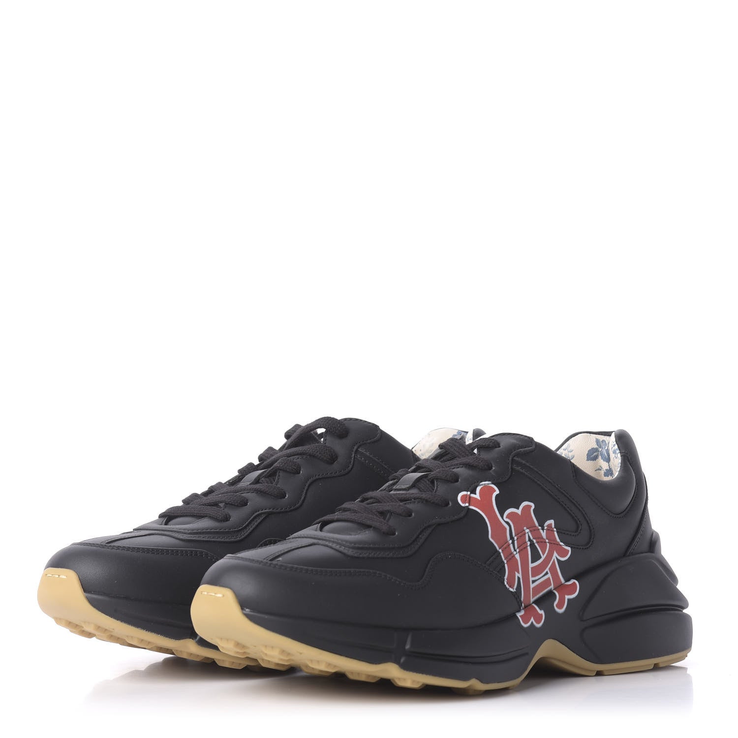 Gucci X MLB Calfskin LA Dodgers Mens Rhyton Sneakers 9 Black 3 of 12