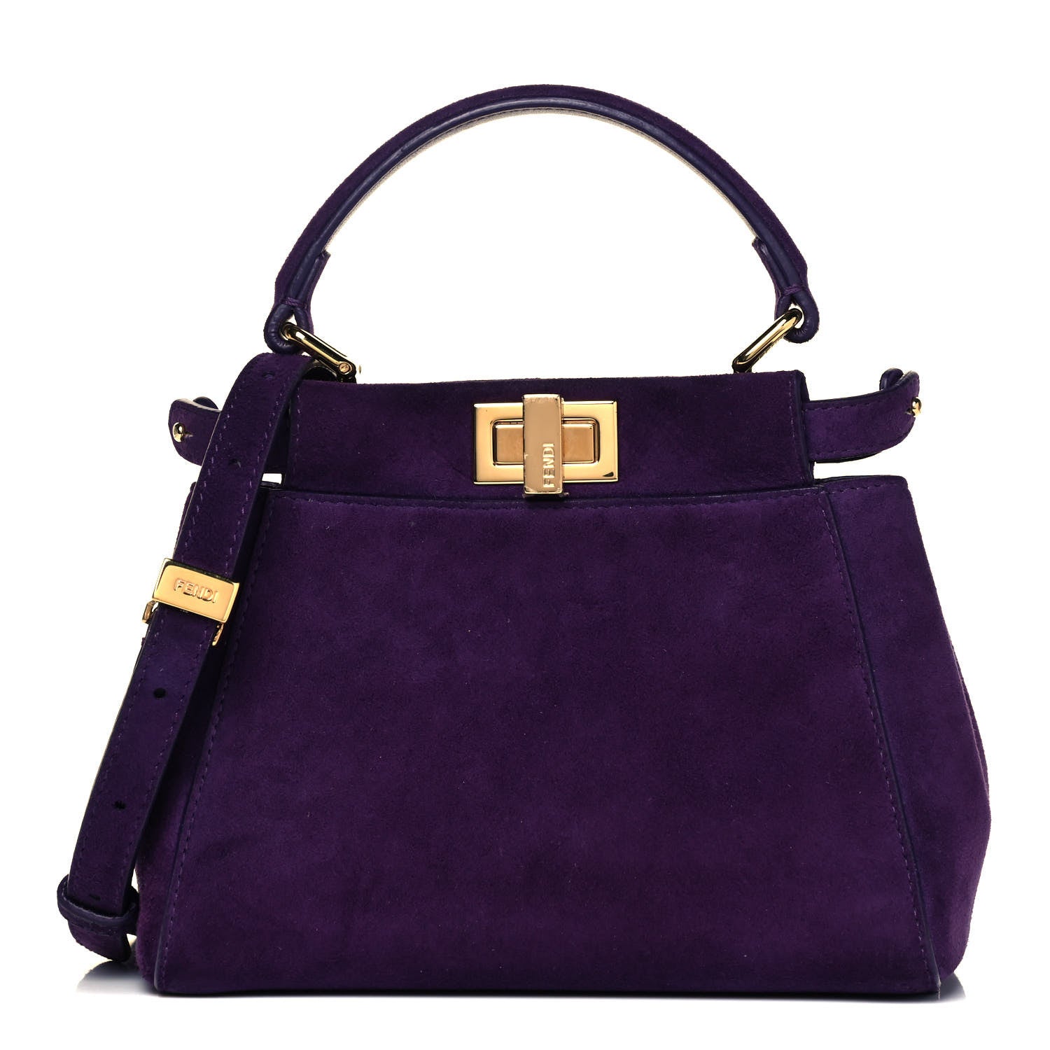 Fendi Chamois XS Peekaboo Iconic Satchel Viola Plus 1 of 11