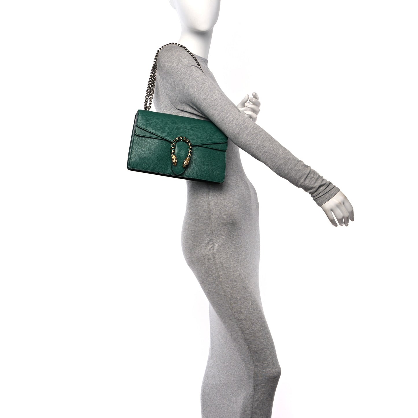 Pebbled Calfskin Small Dionysus Shoulder Bag Emerald