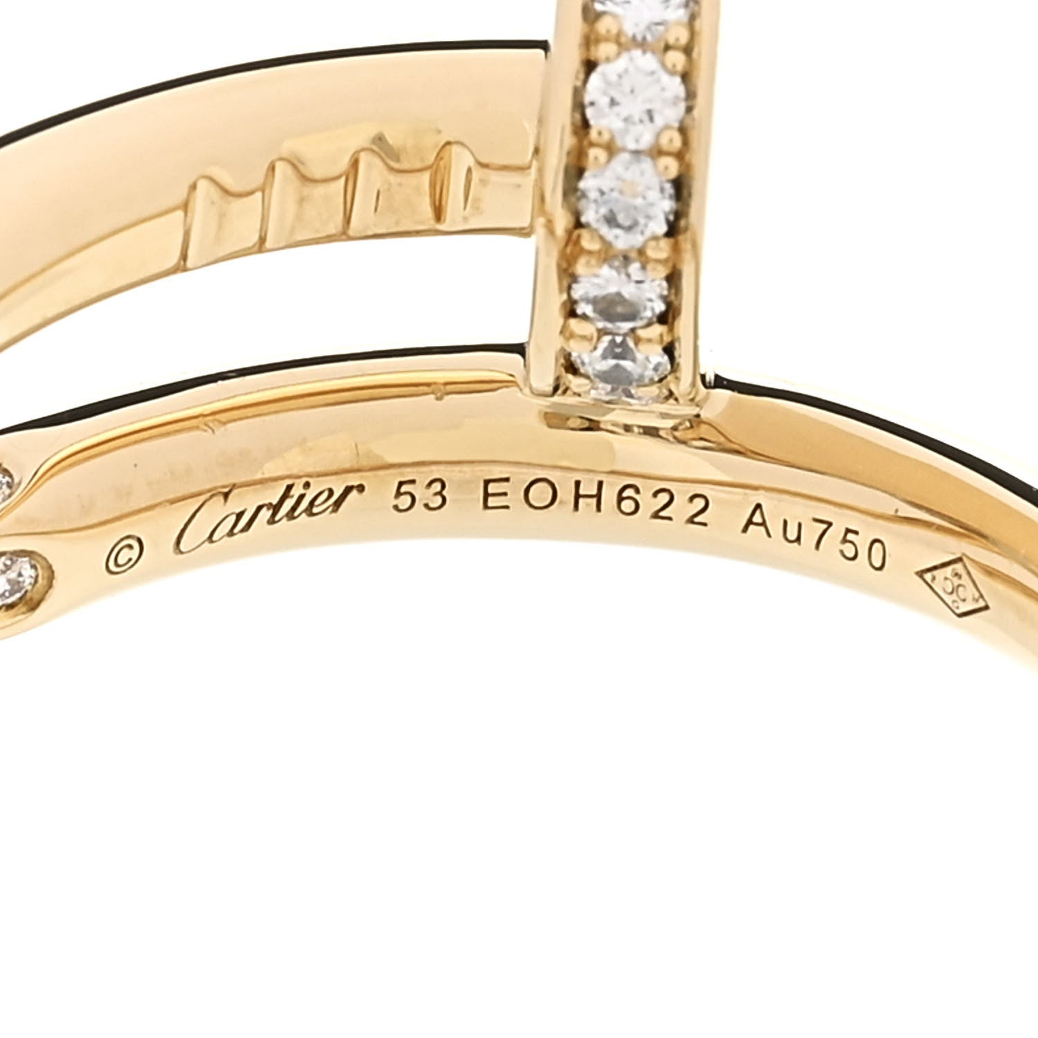 Cartier 18K Yellow Gold Diamond Juste Un Clou Ring 53 6.5 4 of 5