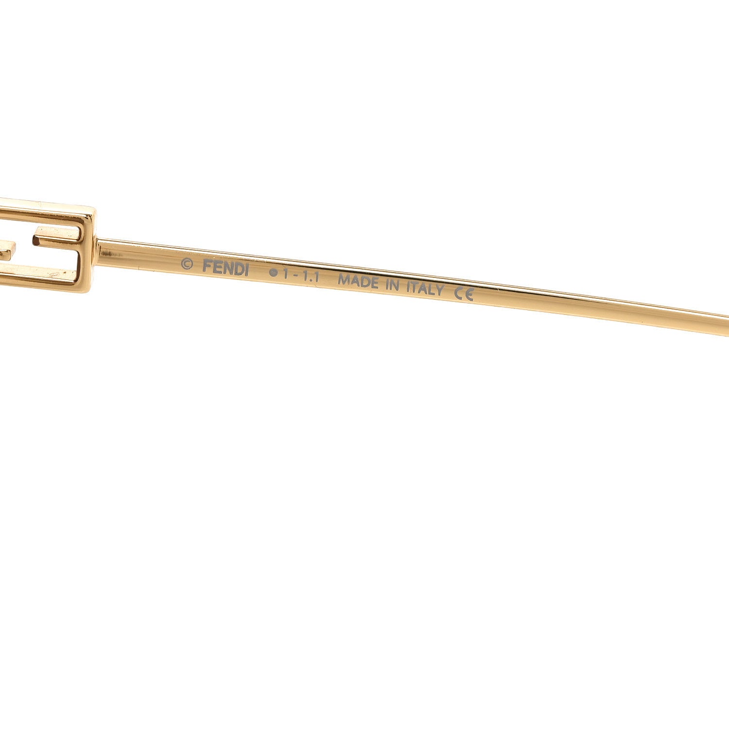 Fendi Metal Baguette Square Sunglasses FE40013U Gold Brown 5 of 6
