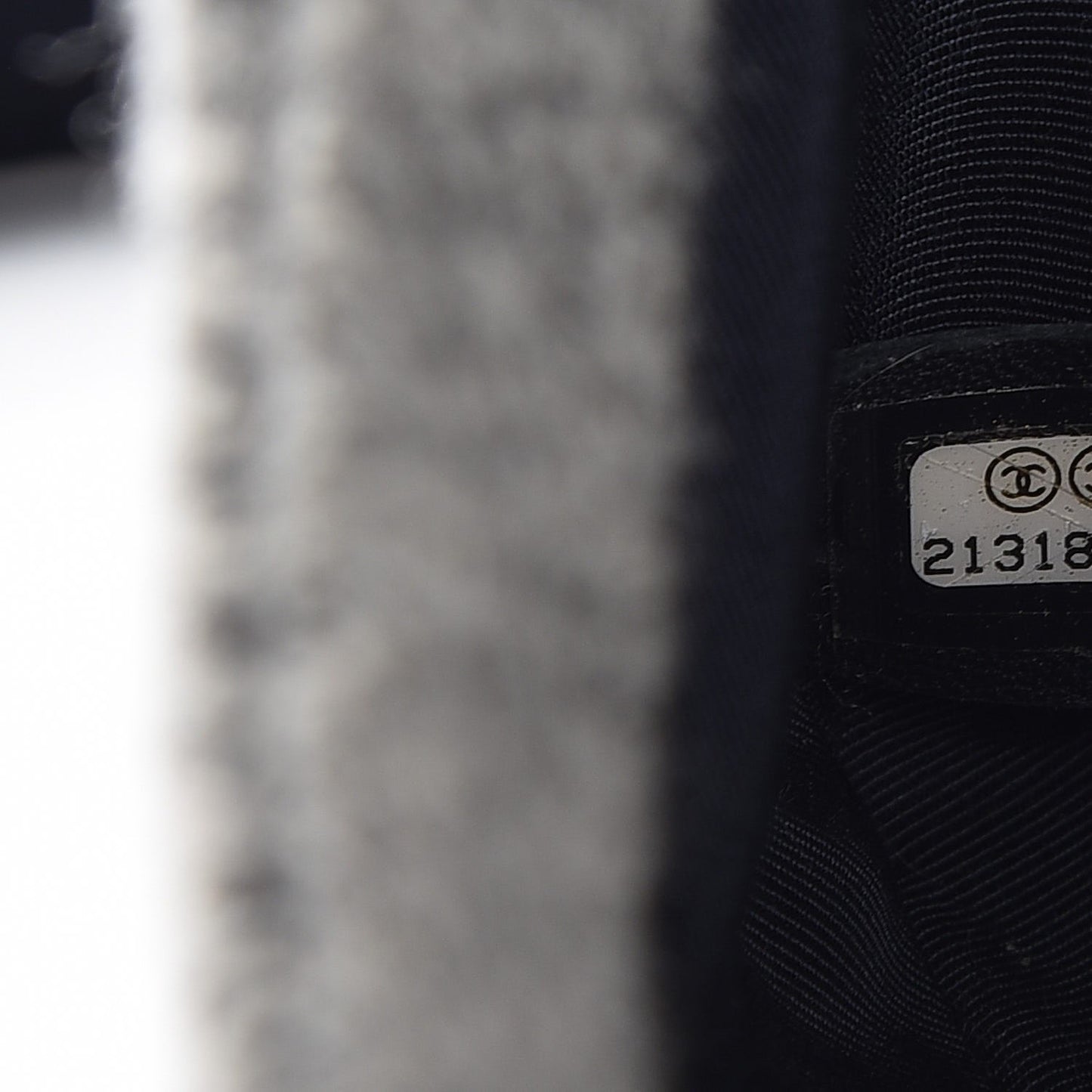 Wool Felt Grosgrain Quilted Medium CC Eyelet Flap Grey