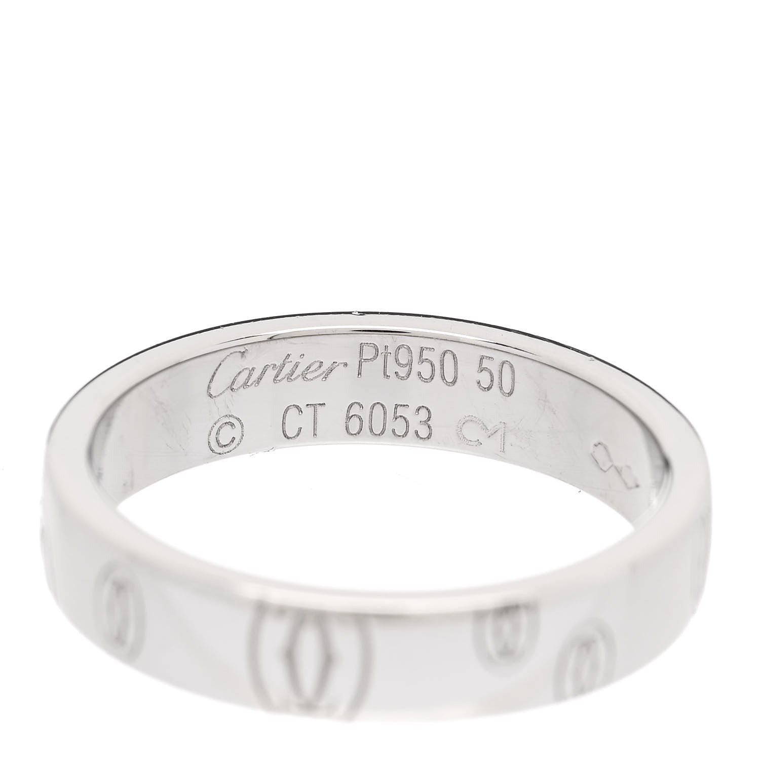 Cartier Platinum 4mm Happy Birthday Band Ring 50 5.25 4 of 6