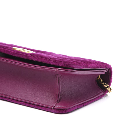 Gucci Velvet Matelasse GG Marmont Mini Bag Fuchsia Violet Cyclamen 7 of 10